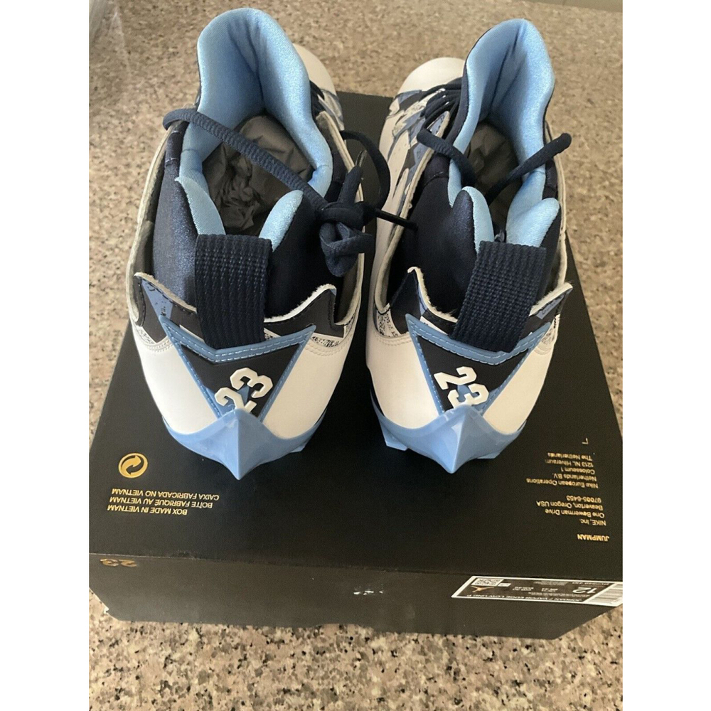 Nike Jordan 7 Low Vapor Edge UNC Player Exclusive Football Cleats Mens‎ Size 12 - Picture 4 of 16